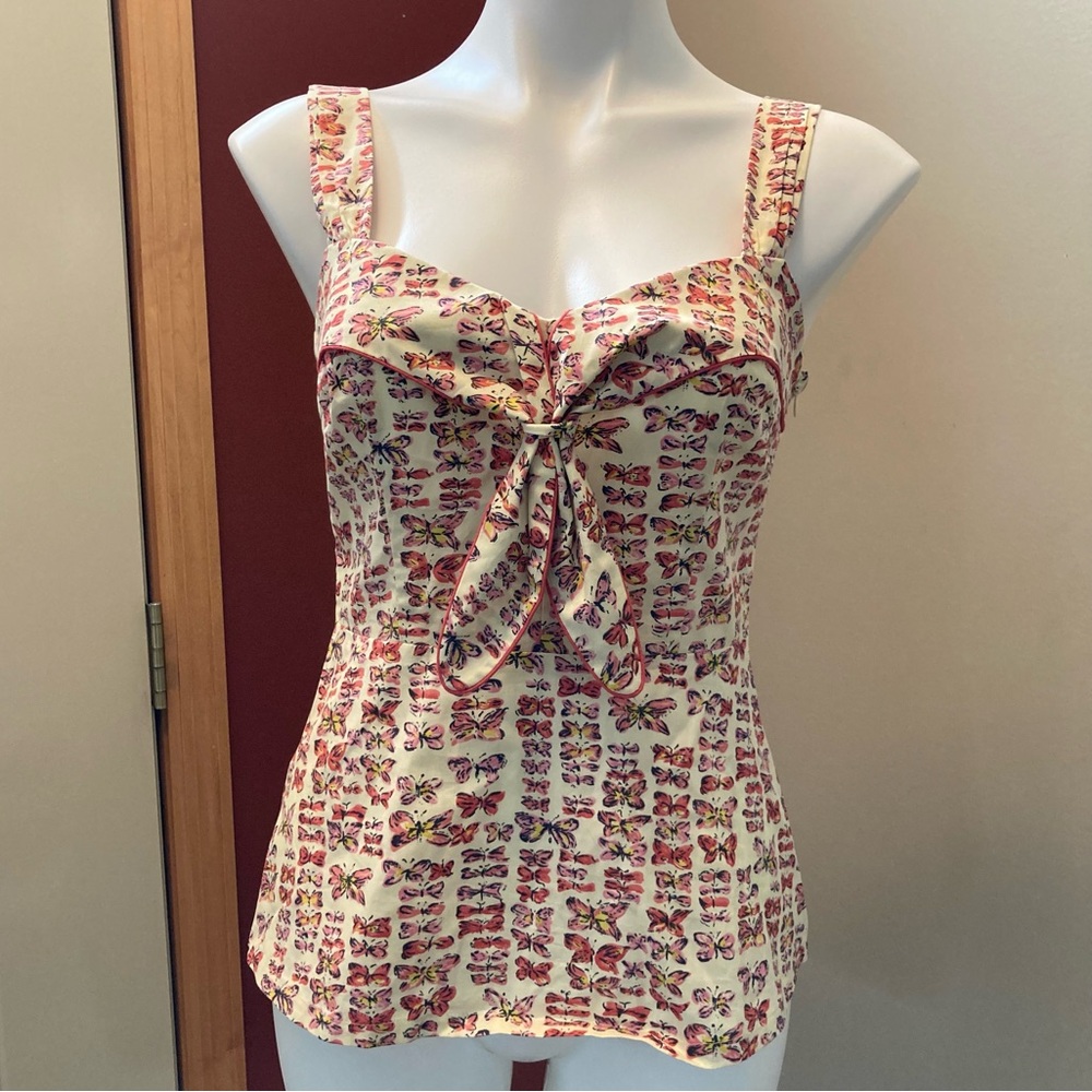 🐲💙 Anthropologie Girls From Savoy Butterflies Sleeveless Top